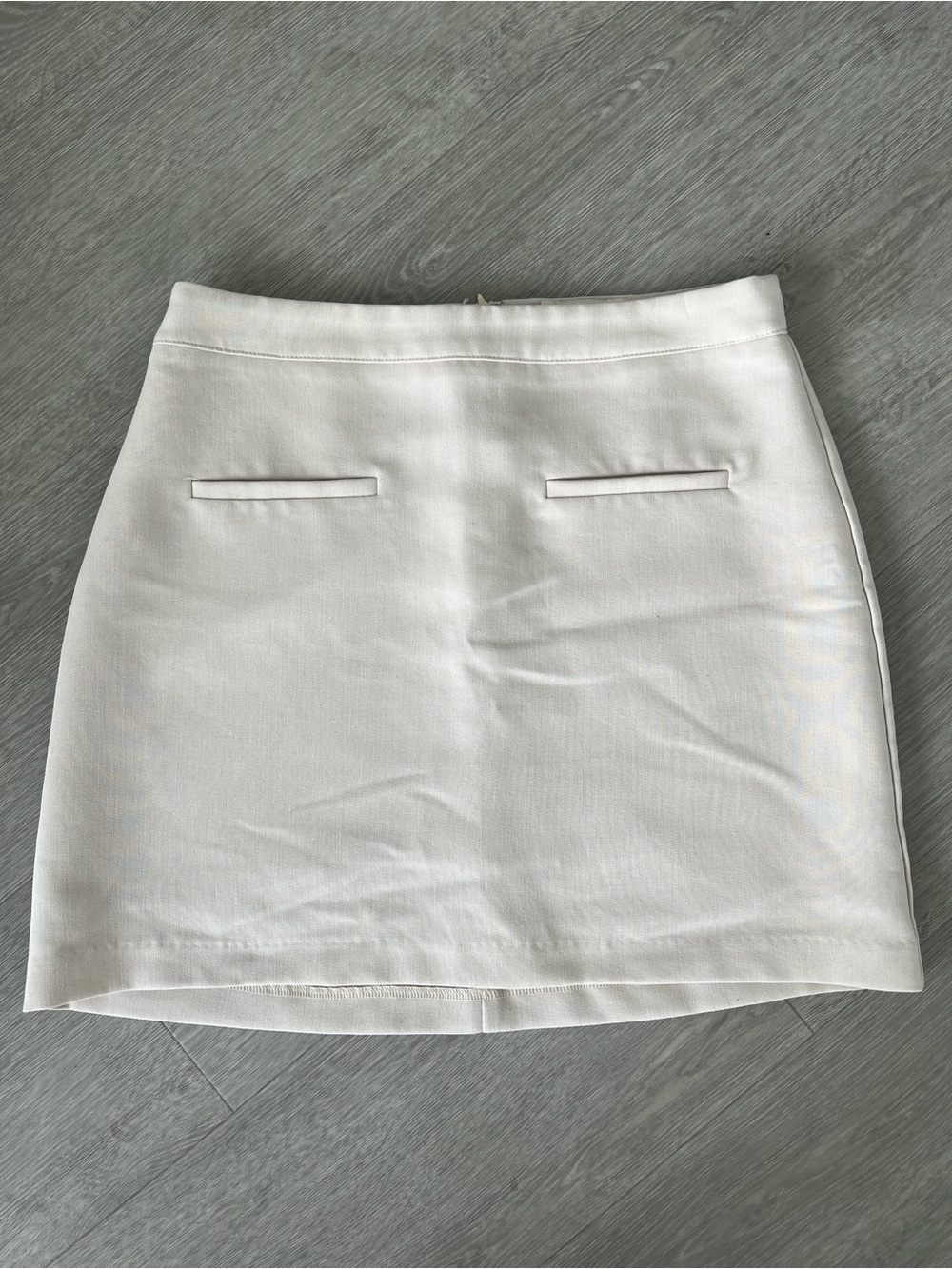 DISSH White Mini Skirt with Front Welt Details